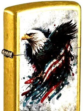 Sharp BRASS  Bald Eagle Zippo Lighter